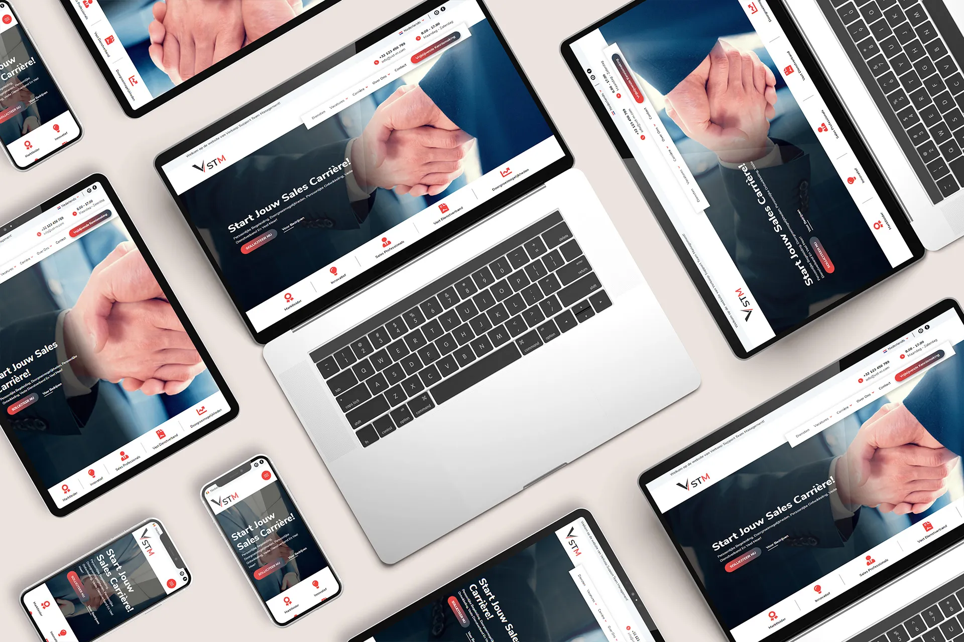 V-STM website mockup