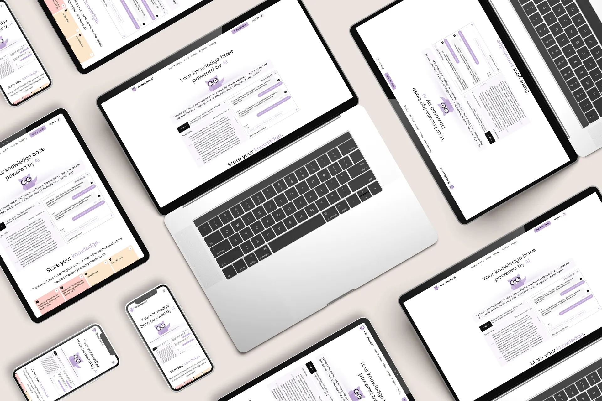 Knowbase AI website mockup
