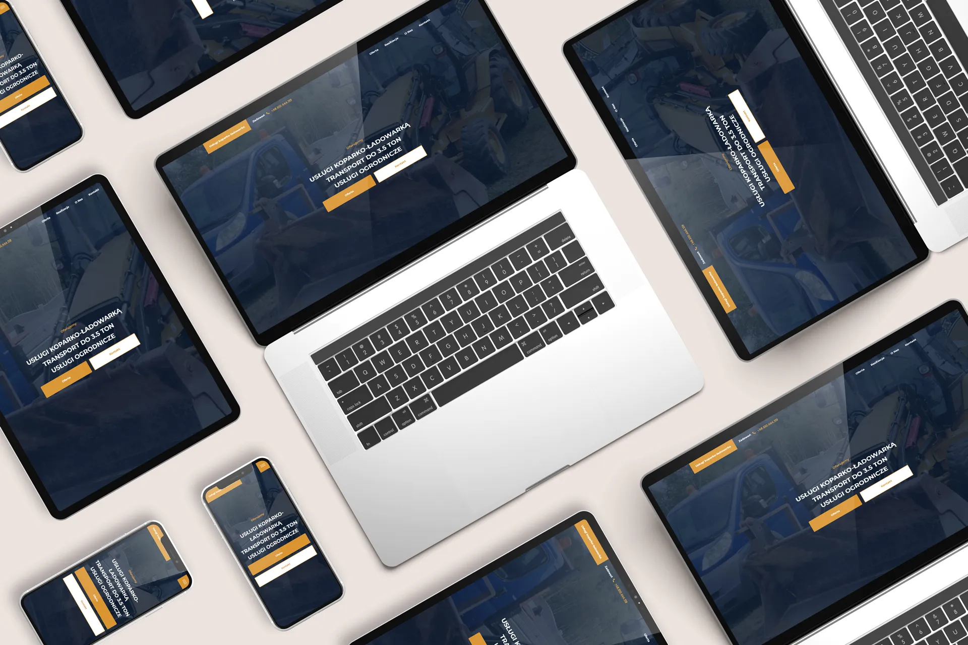 Usługi Koparko-Ładowarka website mockup